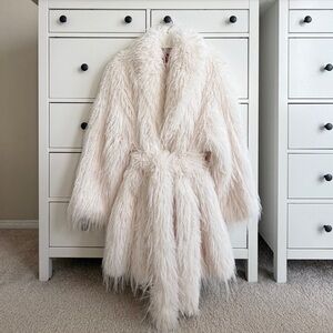 Cream faux fur Astrid coat.